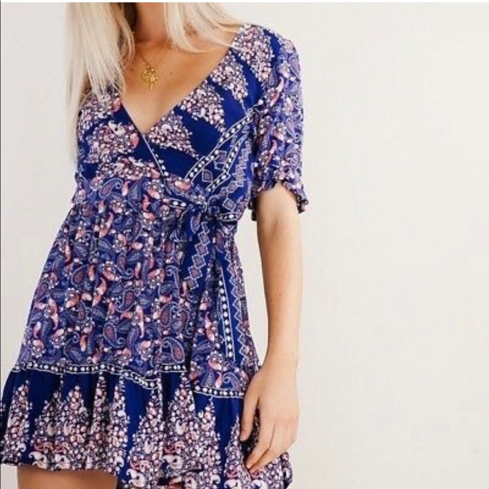 Verge Girl wrap paisley dress